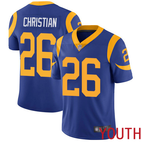 Los Angeles Rams Limited Royal Blue Youth Marqui Christian Alternate Jersey NFL Football #26 Vapor Untouchable->los angeles rams->NFL Jersey